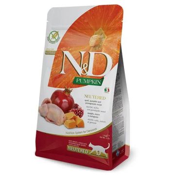 Farmina N&D Cat Calabaza Neutered Codorniz 300Gr, pienso para gatos