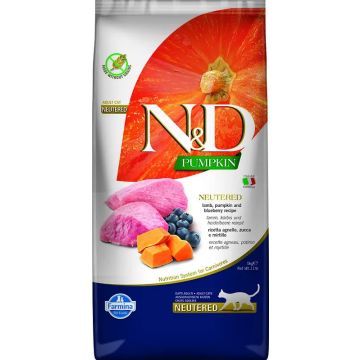 Farmina N&D Cat Calabaza Neutered Cordero Arandano 5Kg   , pienso para gatos