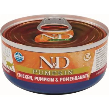 Farmina N&D Cat Calabaza Pollo Caja 24X70Gr, comida húmeda para gatos