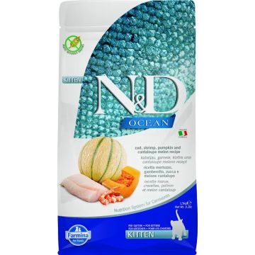 Farmina N&D Cat Kitten Ocean Bacalao Calabaza 1,5Kg, pienso para gatitos
