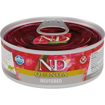 Farmina N&D Cat Quinoa Neutered Caja 24X80Gr, comida húmeda para gatos
