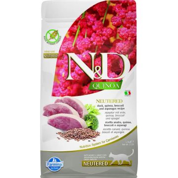 Farmina N&D Cat Quinoa Neutered Pato 1,5Kg, pienso para gatos