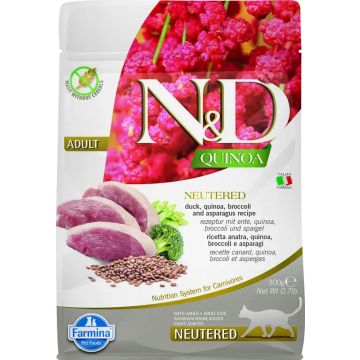 Farmina N&D Cat Quinoa Neutered Pato 300Gr, pienso para gatos