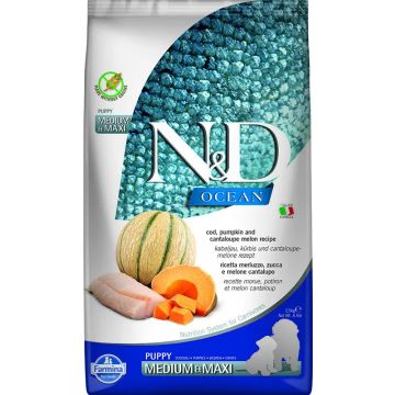 Farmina N&D Dog Ocean Puppy Bacalao Calabaza Medium Maxi 2,5Kg, pienso paraperros cachorros