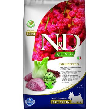 Farmina N&D Dog Quinoa Digestion Cordero Mini 2,5Kg, pienso para perros
