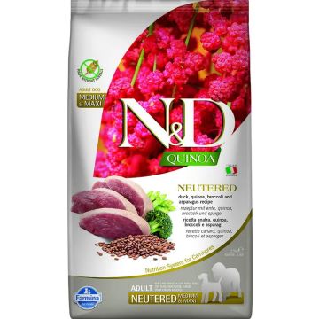 Farmina N&D Dog Quinoa Neutered Pato Medium Maxi 2,5Kg, pienso para perros