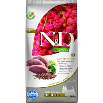 Farmina N&D Dog Quinoa Neutered Pato Mini 7Kg, pienso para perros