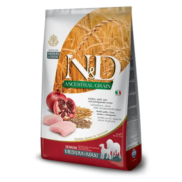Farmina N&D Dog Senior Ancestral Medium Maxi Pollo 2,5Kg, pienso para perros