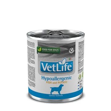 Farmina Vet Life Dog Hypoallergeni Trucha Caja 6X300Gr, comida húmeda paraperros