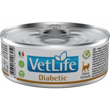 Farmina Vet Life Natural Diet Cat Diabetic 12X85Gr, comida húmeda para gatos