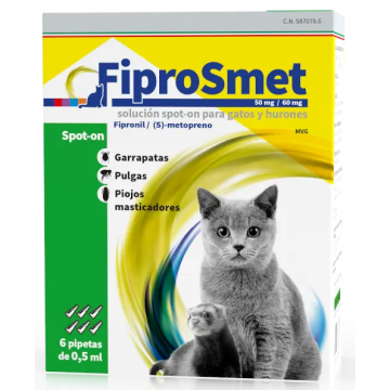 Fiprosmet Gatos y Hurones 6 Pipetas 0,5 ml