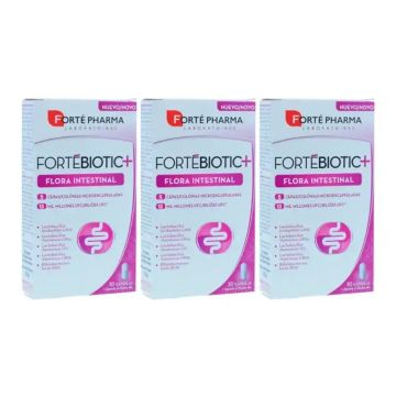 Forte Pharma Triplo Fortebiotic+ Flora Intestinal, 3 x 30 Capsulas