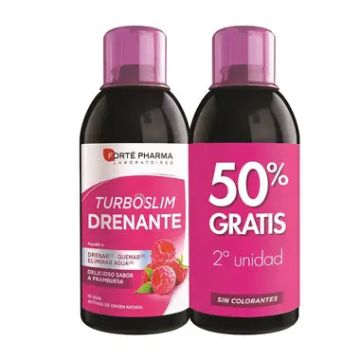 Forte Pharma Turboslim Drenante Sabor Frambuesa 2 unidades x 500 ml 2º unidad50% Descuento