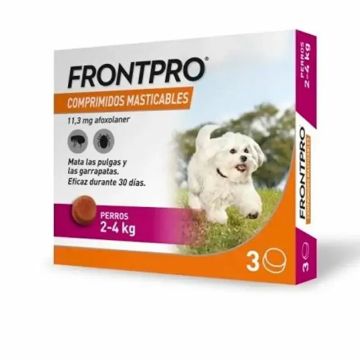 Frontpro Antiparasitario Para Perros 2-4 Kg (S), 3 Comprimidos Masticables