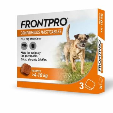 Frontpro Antiparasitario Para Perros 4-10 Kg (M), 3 Comprimidos Masticables