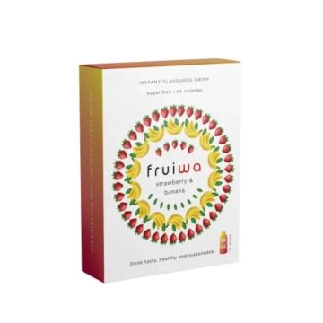 Fruiwa Bebida Instantánea En Polvo Sabor Fresa Y Plátano Con Vitamina C YEdulcorante , 36 gr