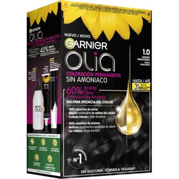 Garnier Olia Coloración Permanente Sin Amoniaco Para Un Olor Agradable ConAceites Florales De Origen Natural - Negro Ébano 1.0