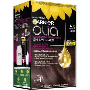 Garnier Olia Coloración Permanente Sin Amoniaco Para Un Olor Agradable ConAceites Florales De Origen Natural - Chocolate 4.15