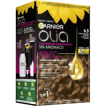 Garnier Olia Coloración Permanente Sin Amoniaco, Olor Agradable Con AceitesFlorales Origen Natural - Rubio Oscuro Dorado 6.3