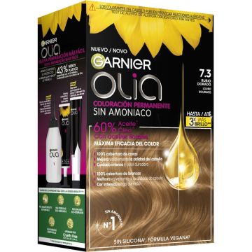 Garnier Olia Coloración Permanente Sin Amoniaco, Olor Agradable Con AceitesFlorales Origen Natural - Rubio Dorado 7.3