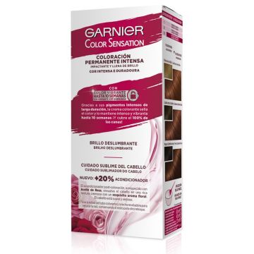 Garnier Color Sensation Coloración Permanente E Intensa Reutilizable Con Bol YPincel - 6.46 Cobre Intenso