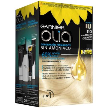 Garnier Olia Coloración Permanente Sin Amoniaco Con Aceites Florales De OrigenNatural - Super Aclarante Rubio Natural Olia 110