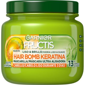 Garnier Fructis Hair Bomb Keratina Liso & Brillo Mascarilla Capilar UltraAlisadora Con Aceite De Argán 320 Ml.