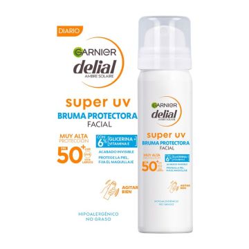 Garnier Delial Super Uv Fps50+ Bruma Protectora Facial Con Textura Invisible -75Ml