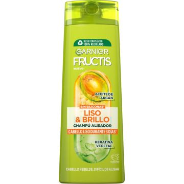 Garnier Fructis Liso & Brillo Champú Pelo Liso, Rebelde O Difícil De Alisar 380Ml