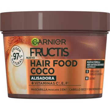 Garnier Fructis Hair Food Coco Mascarilla 3 En 1 Alisadora 400 Ml Para CabelloSeco Y Encrespado