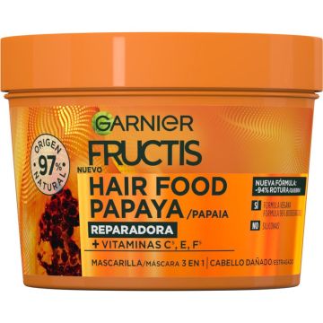 Garnier Fructis Hair Food Papaya Mascarilla 3 En 1 400 Ml Para Cabello Dañado