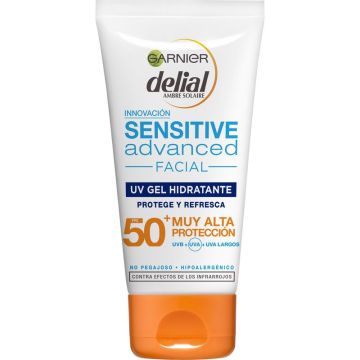 Garnier Delial Sensitive Advanced Crema Facial Hidratante Textura Gel AltaProtección Solar Ip50+ - 50 Ml