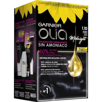 Garnier Olia Coloración Permanente Sin Amoniaco, Olor Agradable Con AceitesFlorales Origen Natural - Negro Zafiro 1.1