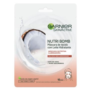 Garnier Skin Active Nutri Bomb Milky Mask Tissu Iluminadora Con Leche De Coco YÁcido Hialurónico Para Pieles Secas Y Apagadas