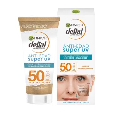 Garnier Delial Super Uv Fps50+ Crema Anti Edad Protectora Diaria Con ÁcidoHialurónico - 50Ml