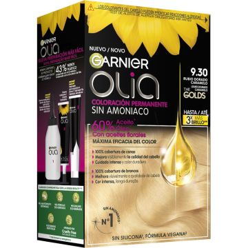 Garnier Olia Coloración Permanente Sin Amoniaco Con Aceites Florales De OrigenNatural - Dorado Caramelo 9.30