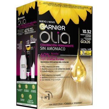 Garnier Olia Coloración Permanente Sin Amoniaco Con Aceites Florales De OrigenNatural - Dorado Platino 10.32