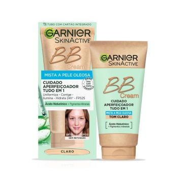 Garnier Skinactive Bb Cream Matificante Para Pieles Mixtas A Grasas Tono Claro.Hidratante Todo En Uno Con Color Spf 25, 50Ml