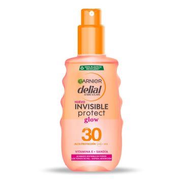 Garnier Delial Spray Solar Invisible Protect Glow Spf 30 Con Vitamina E YExtracto De Sandía - 150Ml
