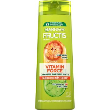 Garnier Fructis Vitamin Force Champú Con Naranja Roja, Vitamina C Y Biotina ParaPelo Con Tendencia A Caerse - 380 Ml