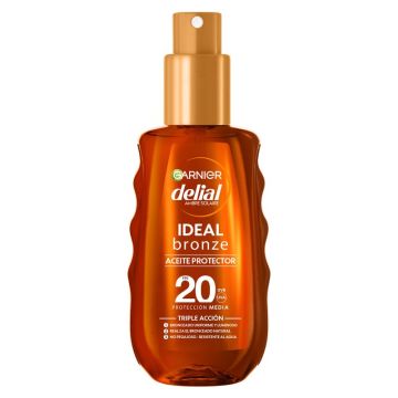 Garnier Delial Aceite Protector Bronceador Spf 20. Bronceado Óptimo, AcabadoSatinado, Resistente Al Agua, No Pegajoso 150Ml