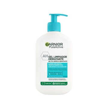 Garnier Pure Active Gel Limpiador Hidratante Con Ácido Hialurónico, Ceramida YArcilla Elimina Impurezas, Grasa Y Maquillaje
