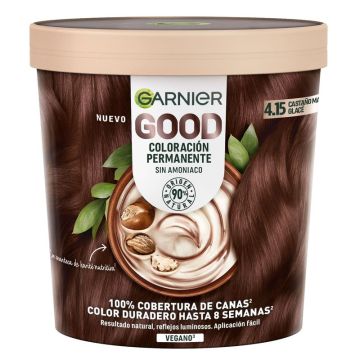Garnier Good Coloración Permanente Sin Amoniaco, 90% Origen Natural Tono 4.15Castaño Marrón Glacé.