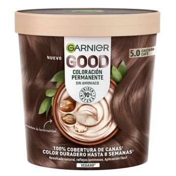 Garnier Good Coloración Permanente Sin Amoniaco, 90% Origen Natural Tono 5.0Castaño Café.
