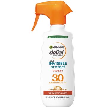 Garnier Delial Spray Solar Invisible Protect Bronze Con Vitamina E. AcabadoInvisible, Protege Y Potencia Bronceado Spf30, 270Ml