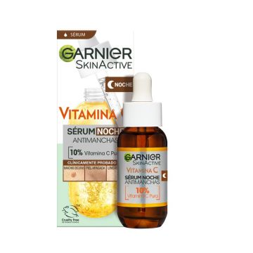 Garnier Sérum De Noche Antimanchas Con 10% Vitamina C. Resultados En Manchas,Piel Apagada Y Líneas Finas