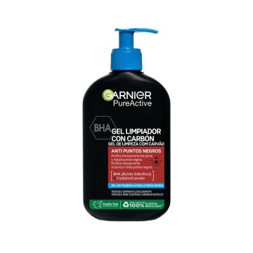 Garnier Pure Active Gel Limpiador Anti Puntos Negros Con Carbón Y ÁcidoSalicílico Purifica Poros Y Reduce Puntos