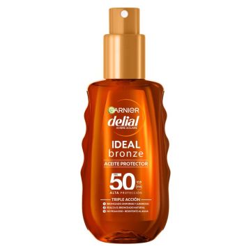 Garnier Delial Aceite Protector Ideal Bronze Fps 50 Para Un Bronceado Uniforme YLuminoso - 150Ml