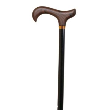 García 1880 Muletilla Extensible De Aluminio, Negra Y Puño De Madera Oscura