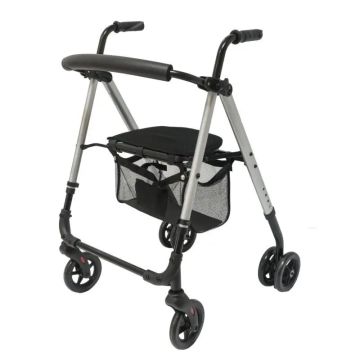 García 1880 Rollator Aluminio Frenos Presion Nuevo Estilo (Gris)